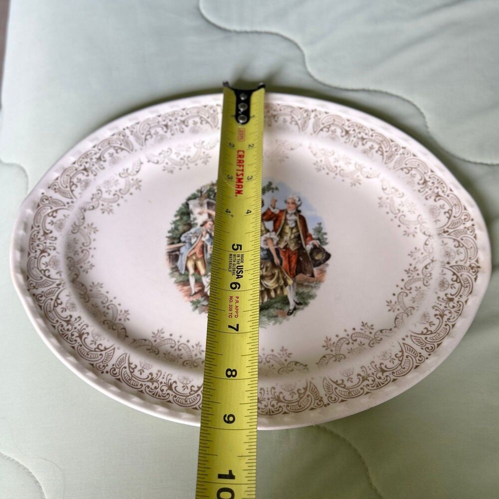 VTG Colonial Dance Oval Platter Plate Kitchenware Display Accent - Picture 7 of 8